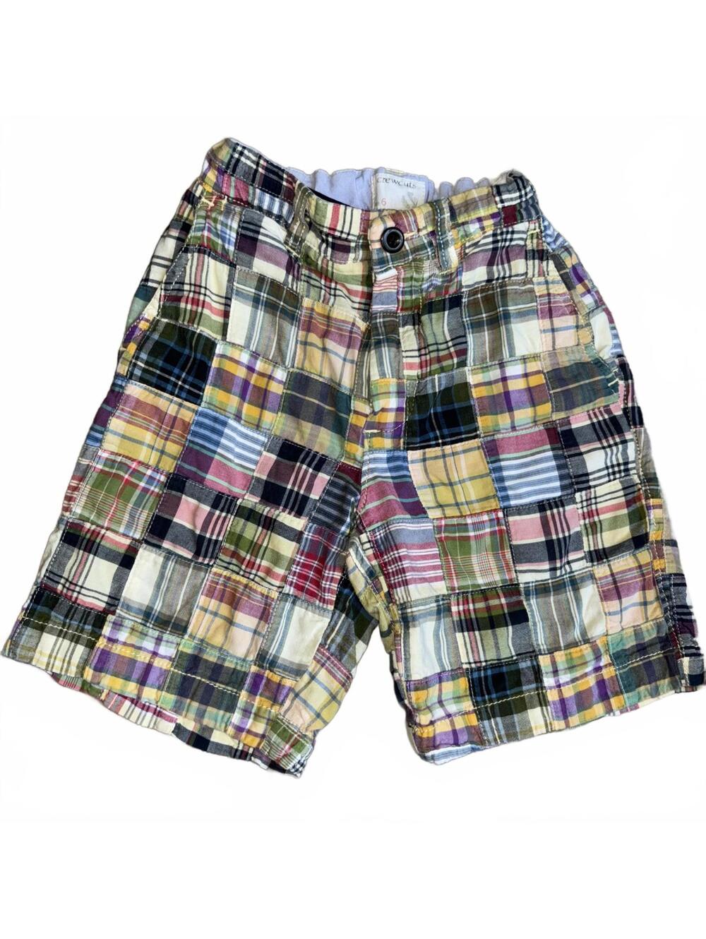 Crewcuts Patchwork Plaid Shorts Boys Size 6